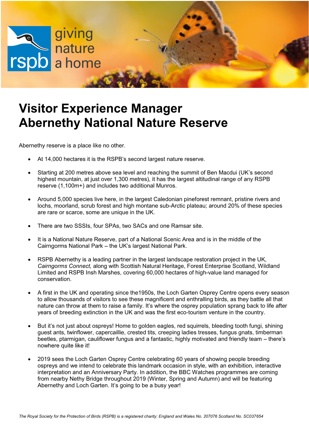 Visitor Experience Manager Abernethy National Nature Reserve