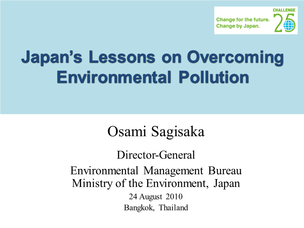 Japan's Lessons on Overcoming Environmental Pollution [PDF