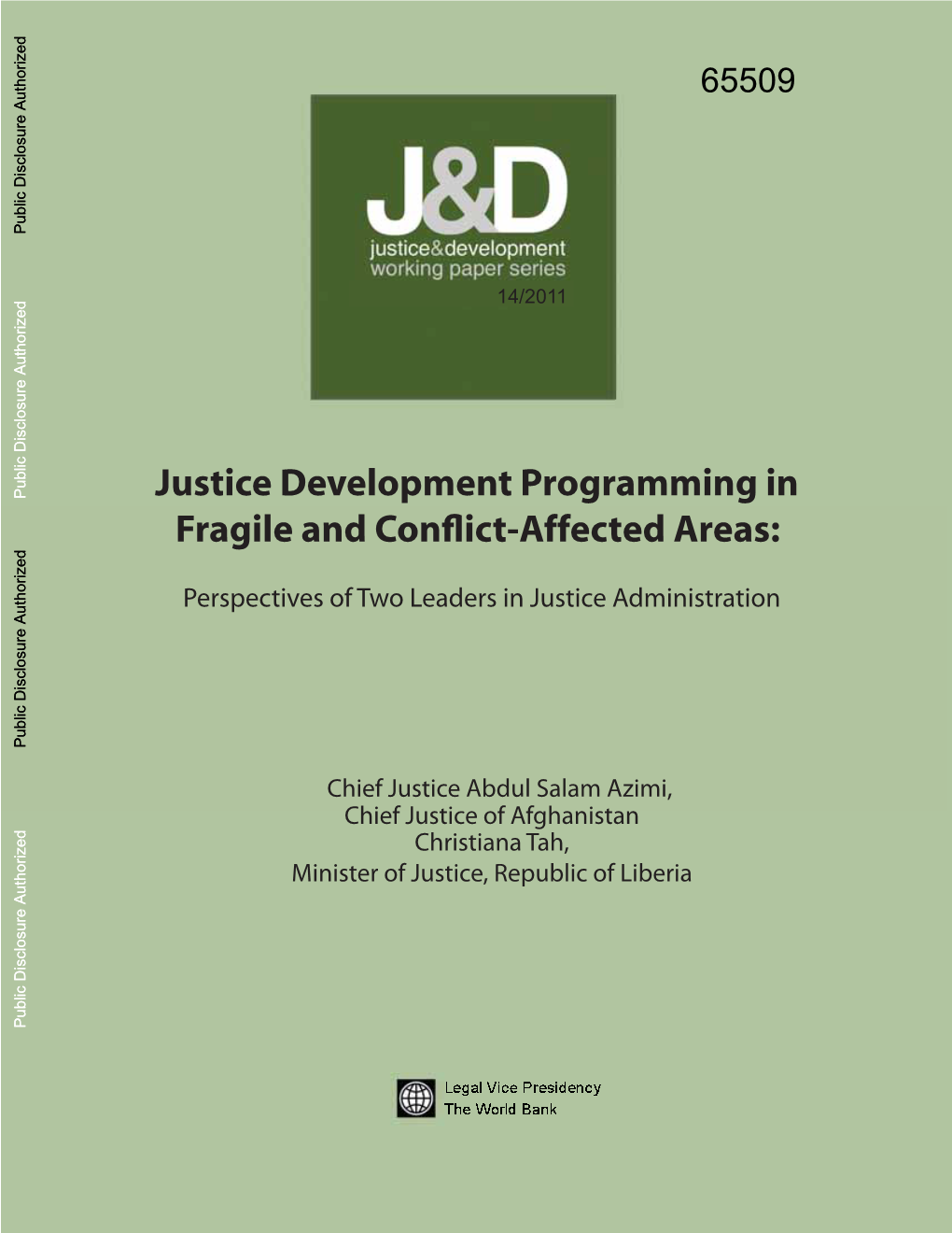 Justice Development Programming in Fragile and Conflict Affected Areas