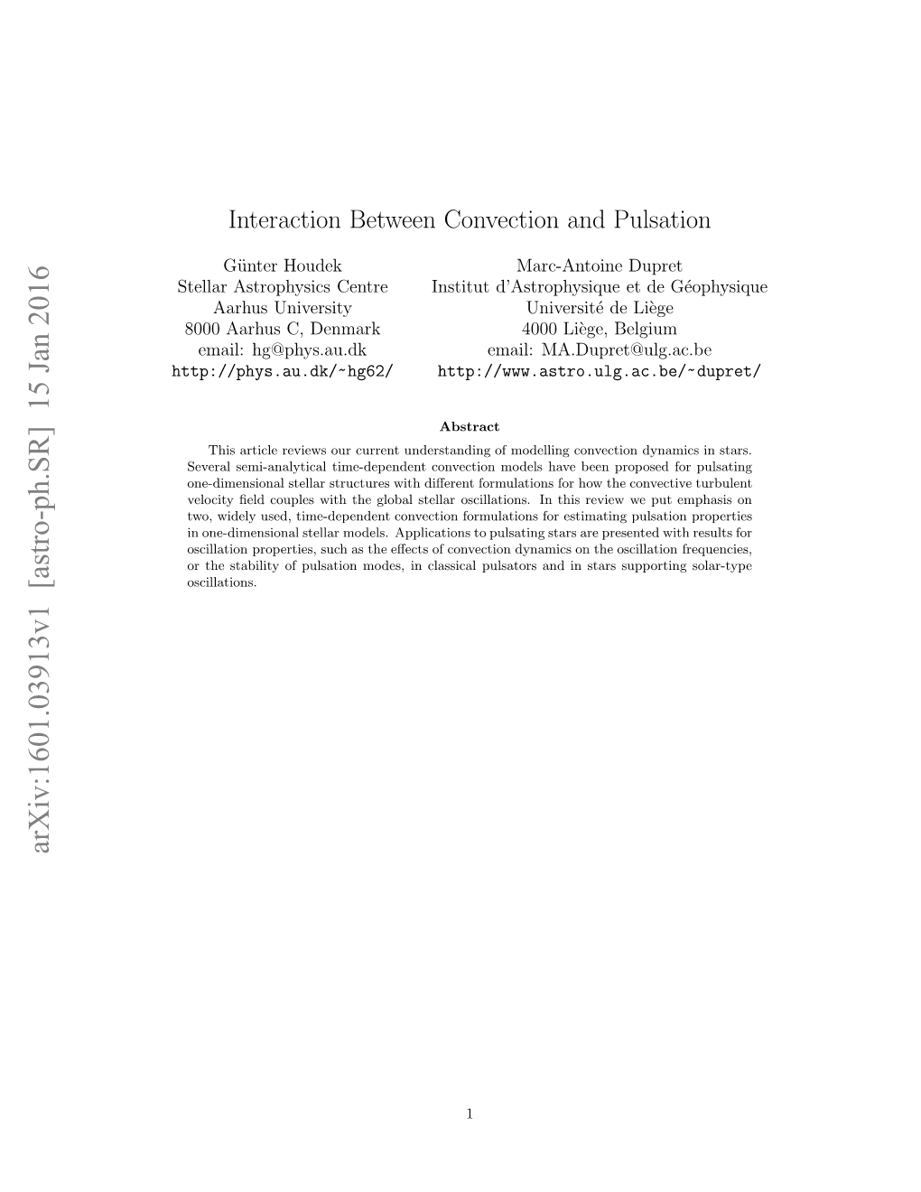 Interaction Between Convection and Pulsations in Mira Variables Is Required