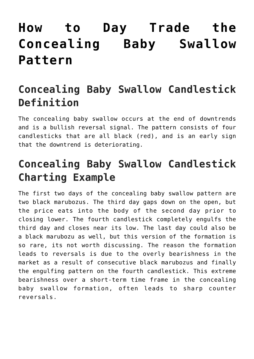 Concealing Baby Swallow Pattern