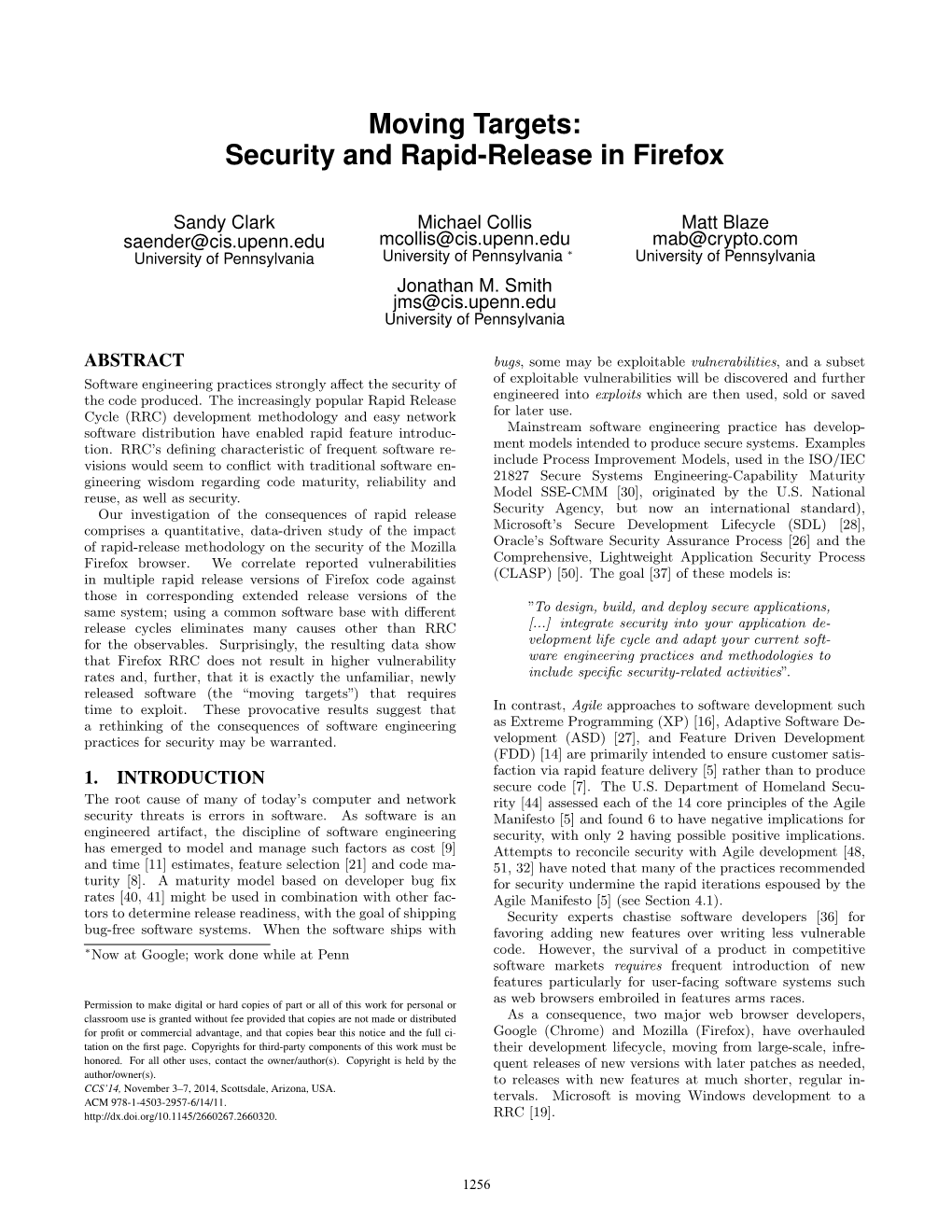 Security and Rapid-Release in Firefox