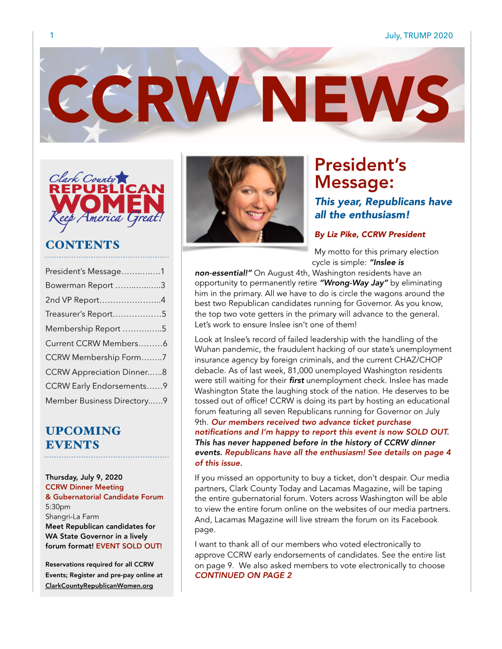 Ccrw July 2020 Newsletter