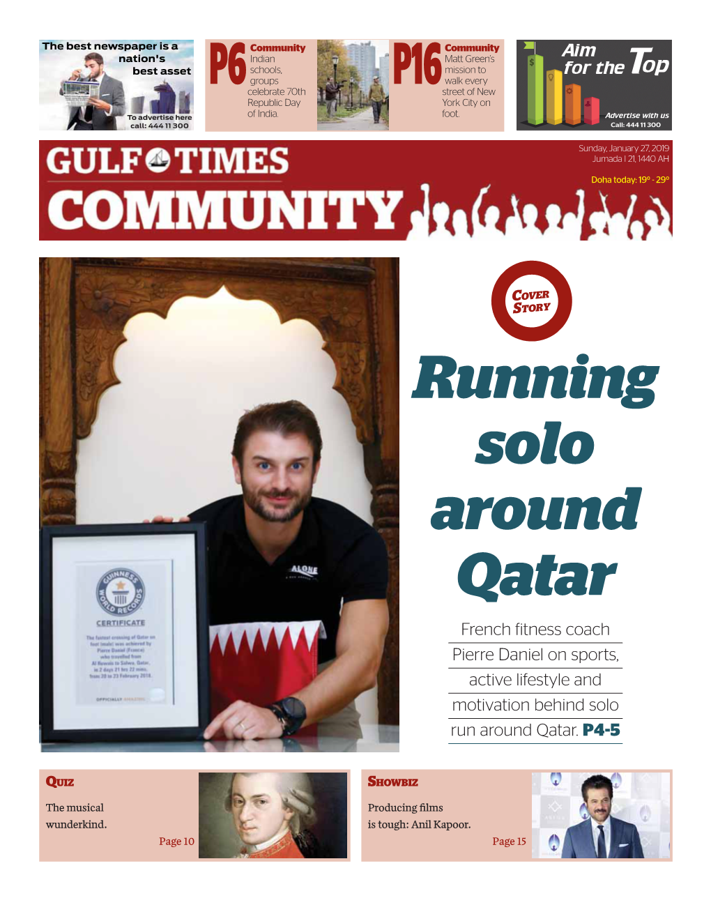 Running Solo Around Qatar French Fitness Coach Pierre Daniel on Sports, Active Lifestyle and Motivation Behind Solo Run Around Qatar