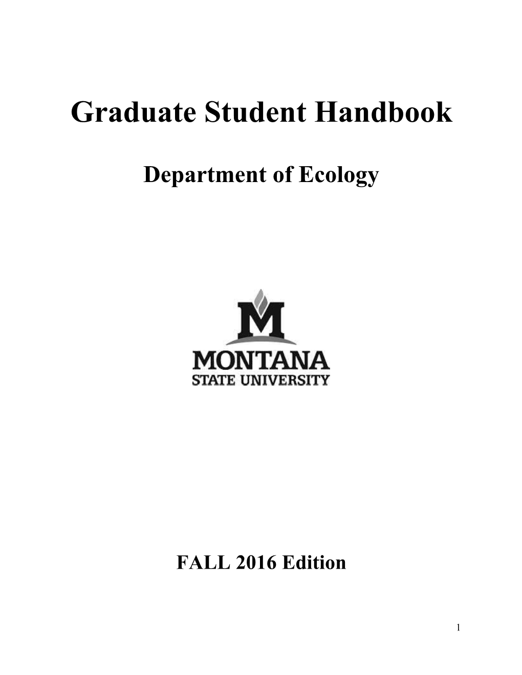 Graduate Student Handbook s1