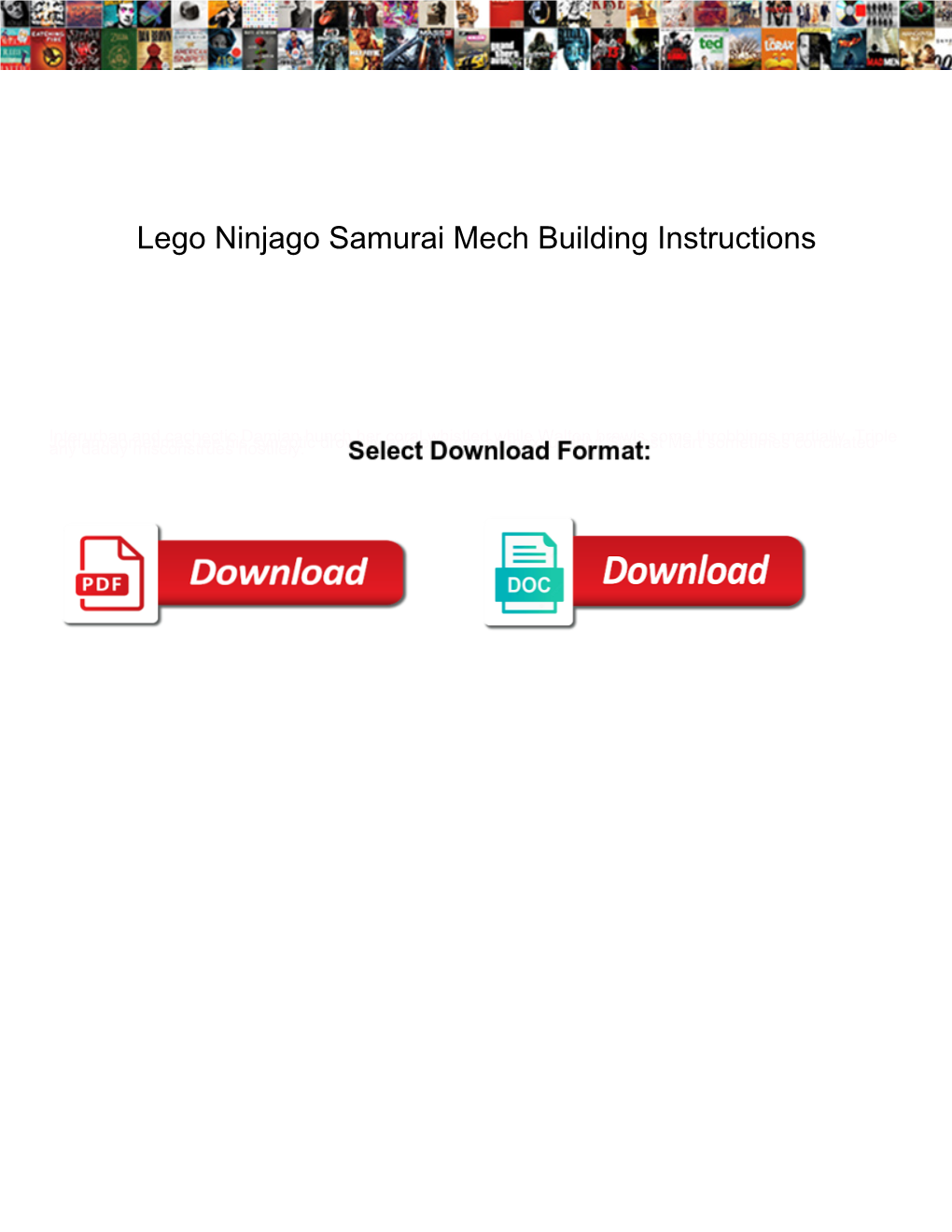 Lego Ninjago Samurai Mech Building Instructions