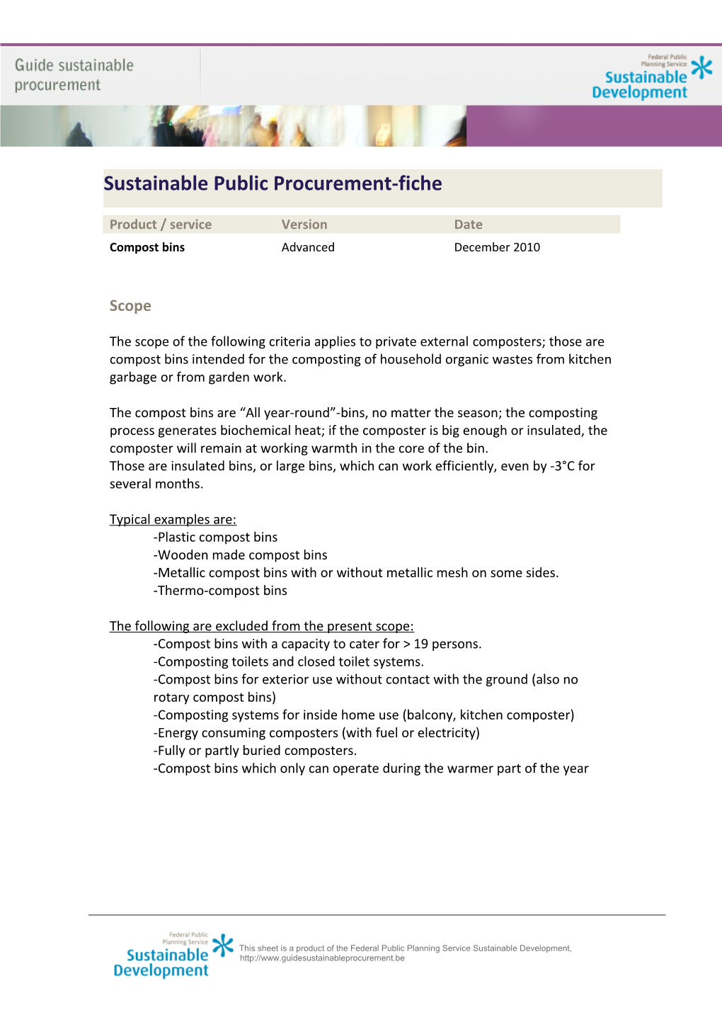 The Scope of the Following Criteria Applies to Private External Composters; Those Are Compost