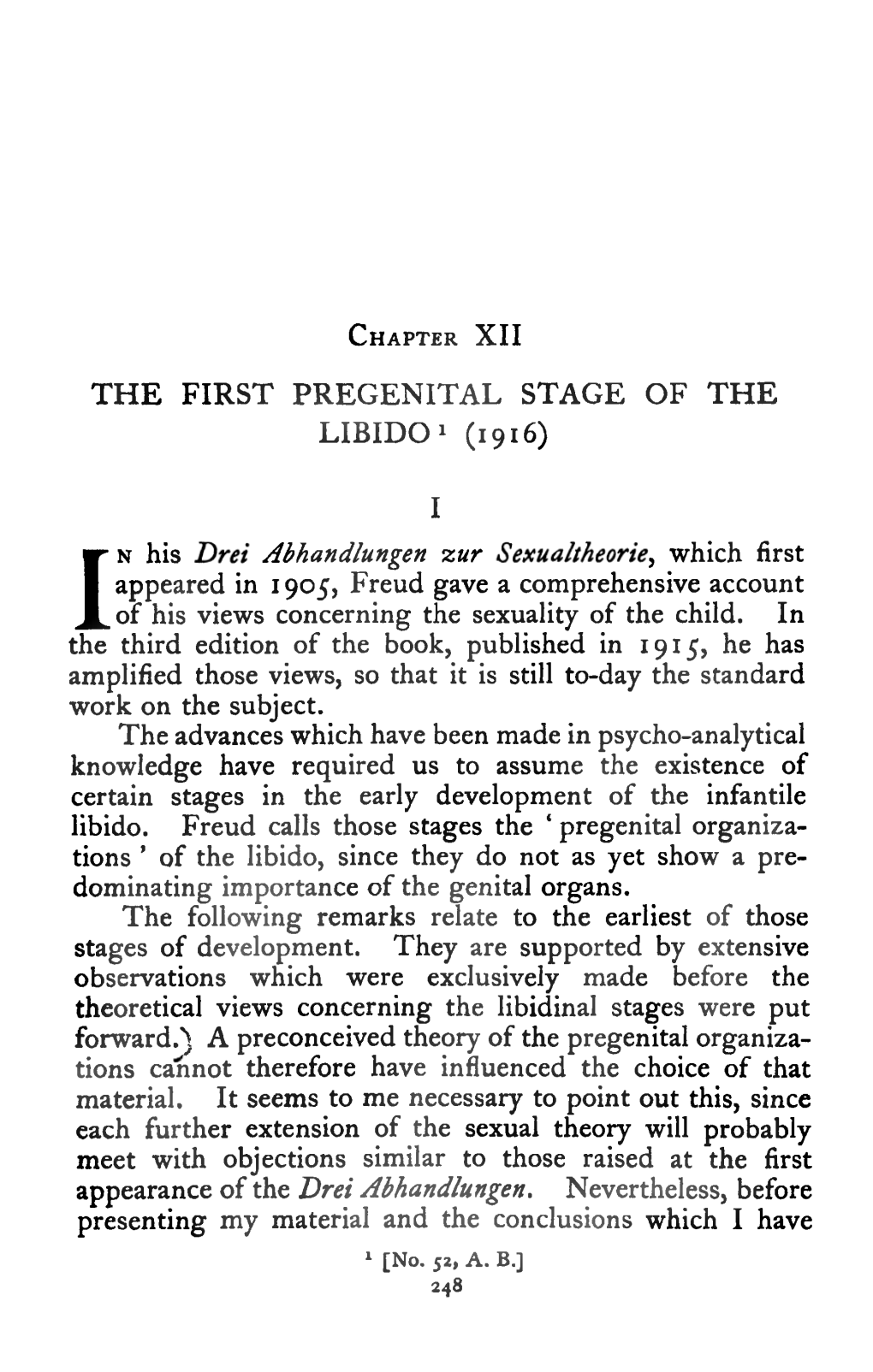Xii the First Pregenital Stage Of