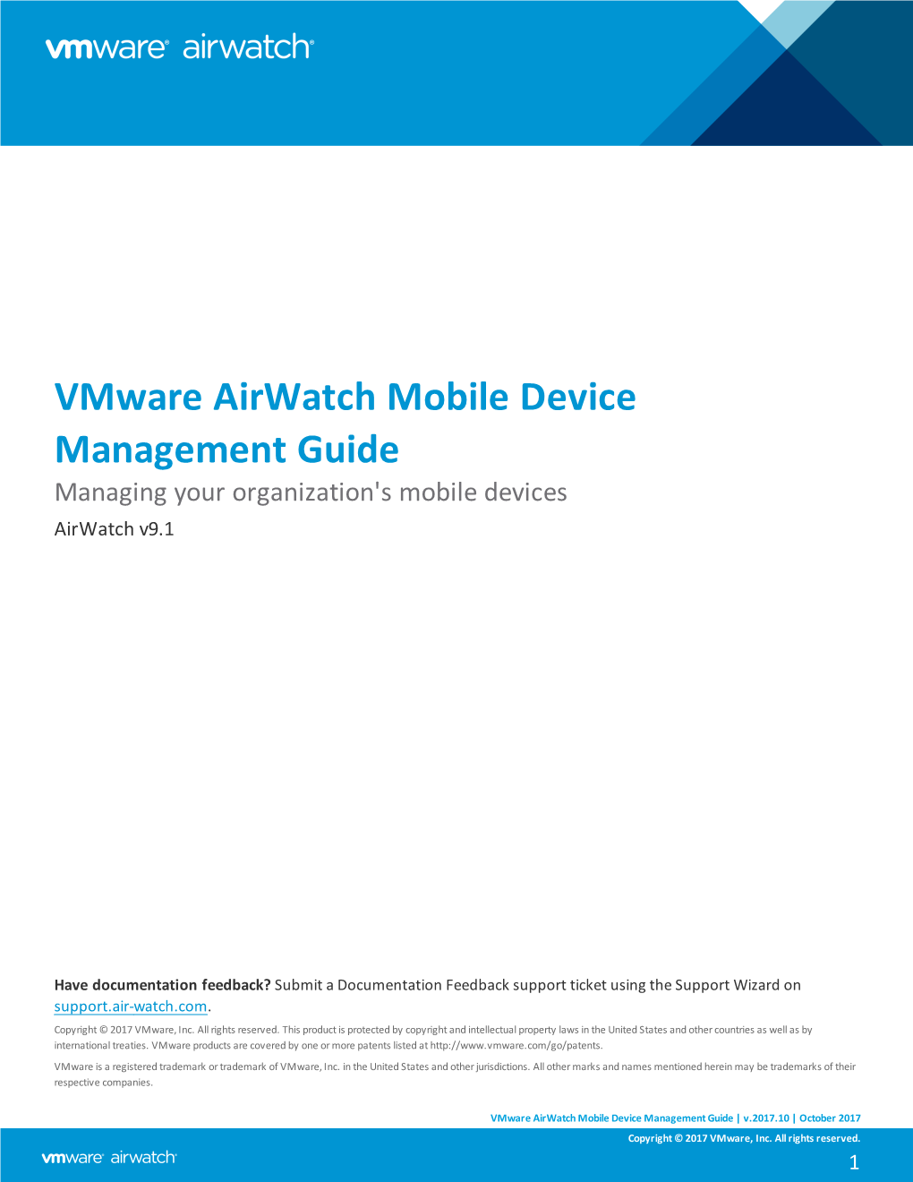 Vmware Airwatch Mobile Device Management Guide Managing Your Organization's Mobile Devices Airwatch V9.1