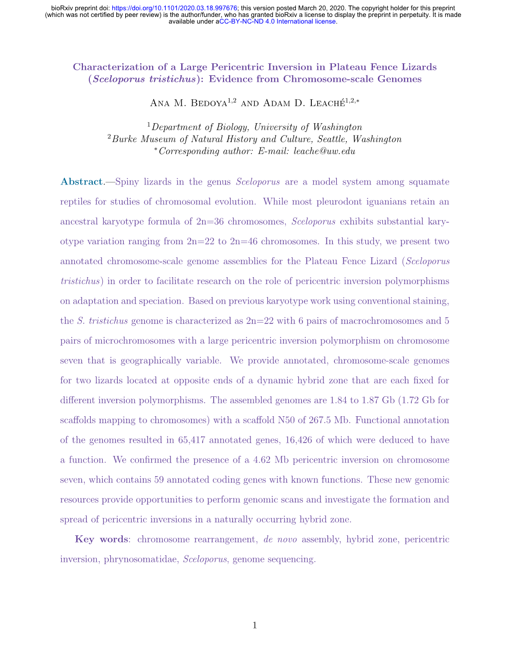 Evidence from Chromosome-Scale Genomes