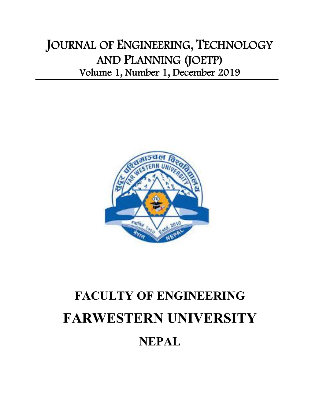 1613417841-JOETP, Vol 1, 2019.Pdf (Fwufoeng.Edu.Np)