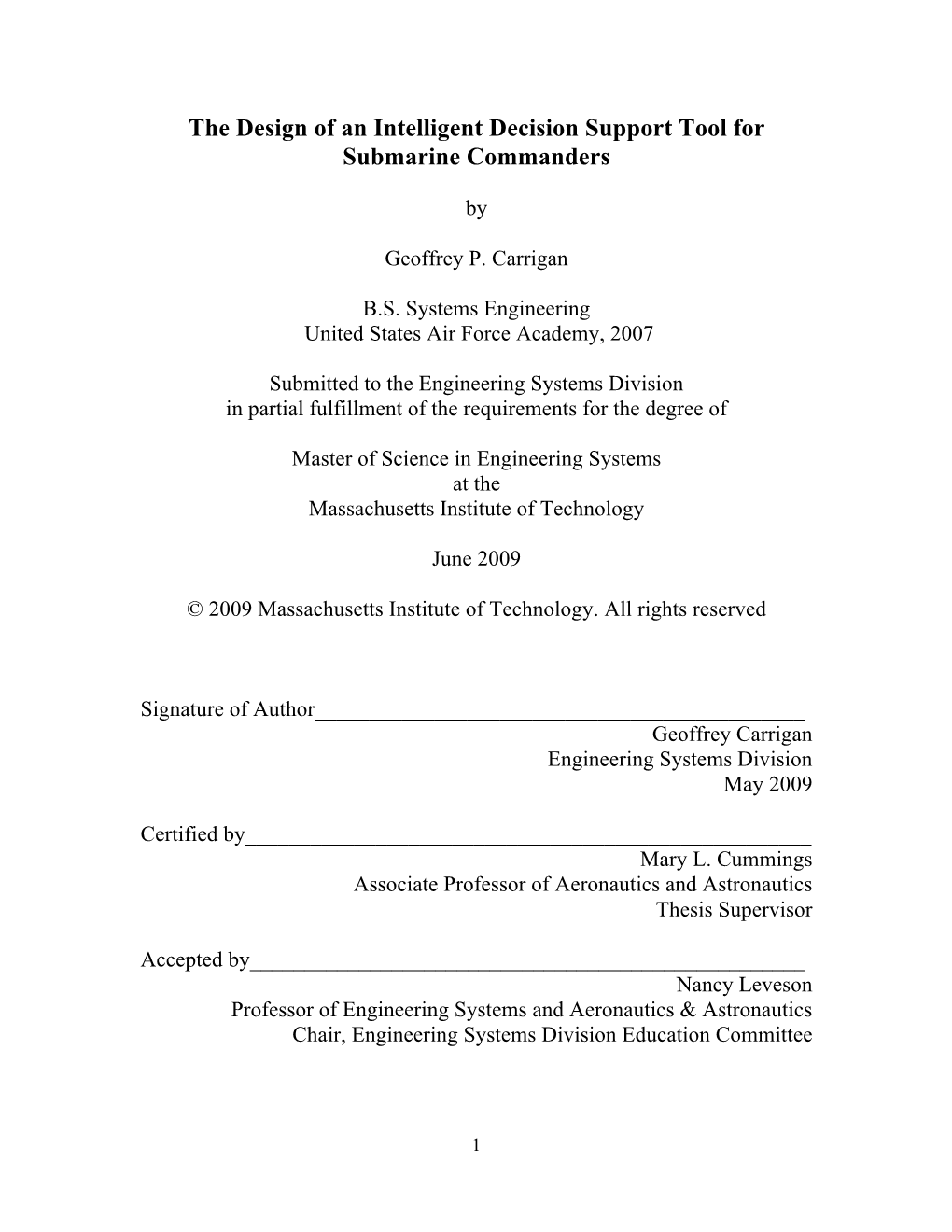 The Design of an Intelligent Decision Support Tool for Submarine Commanders