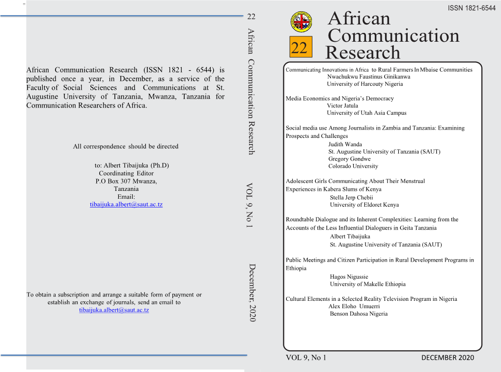 African Communication Research