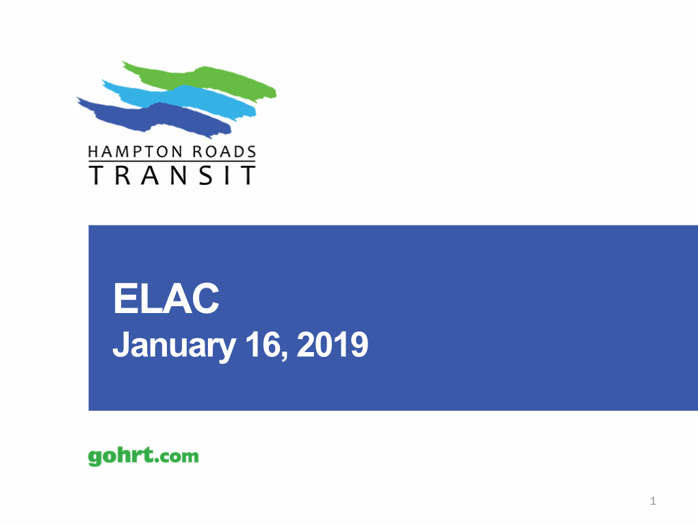 ELAC January 16, 2019