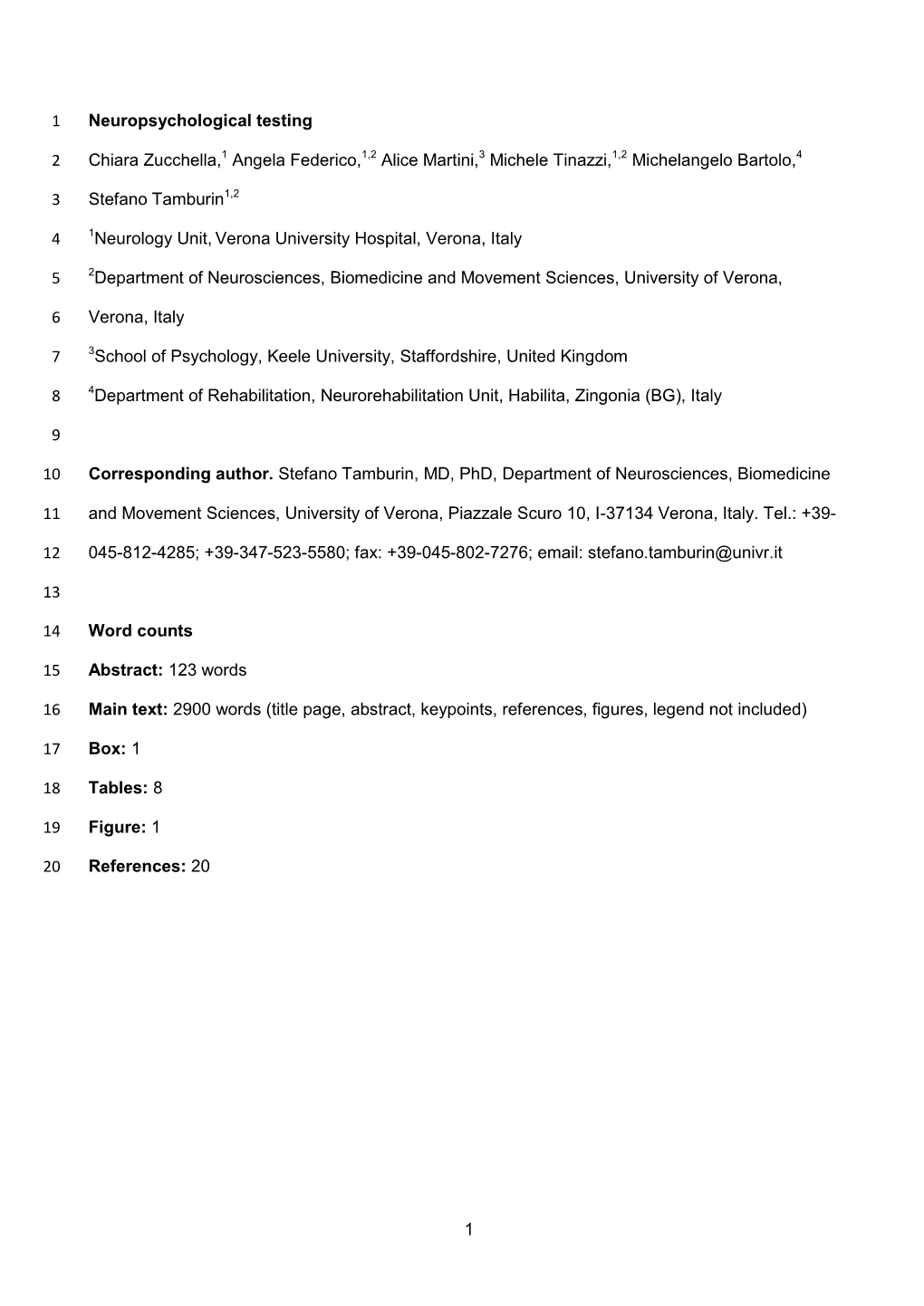 Neuropsychological Testing