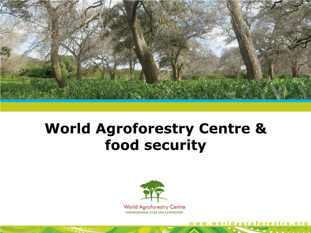 World Agroforestry Centre & Food Security