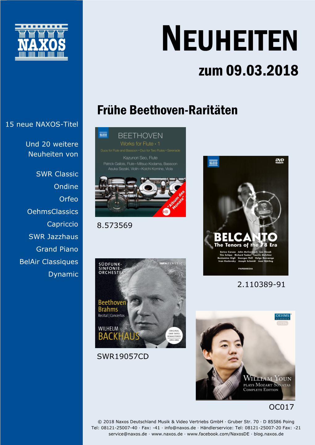 NEUHEITEN Zum 09.03.2018