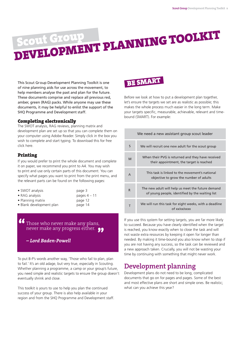Scout Group Development Planning Toolkit 1