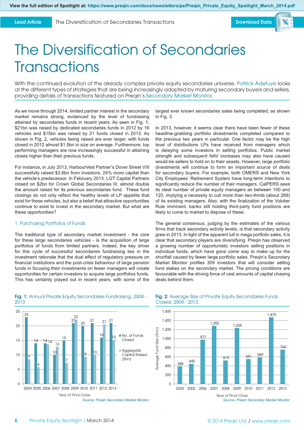 The Diversification of Secondaries Transactions Download Data