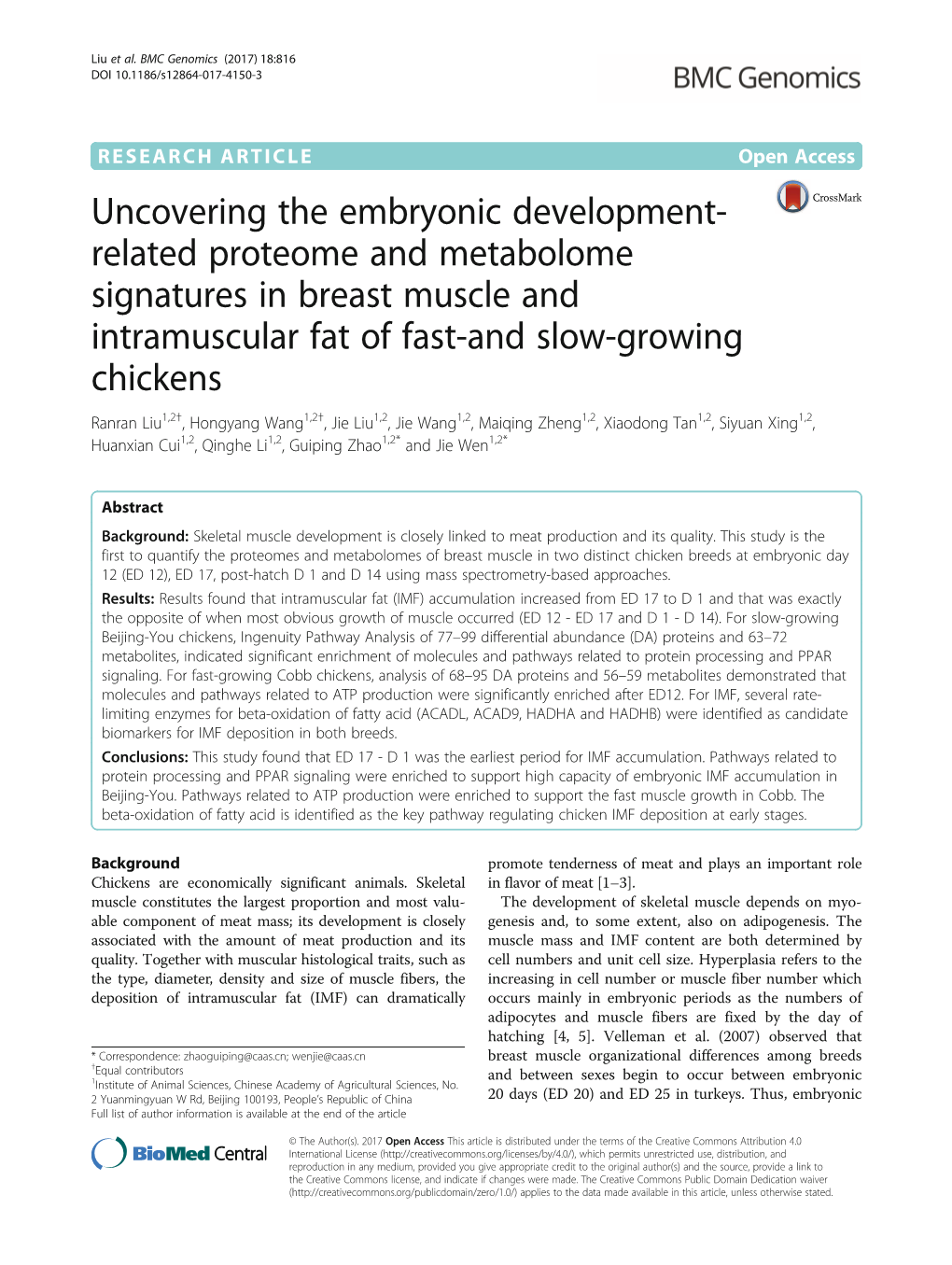 Uncovering the Embryonic Development-Related Proteome And