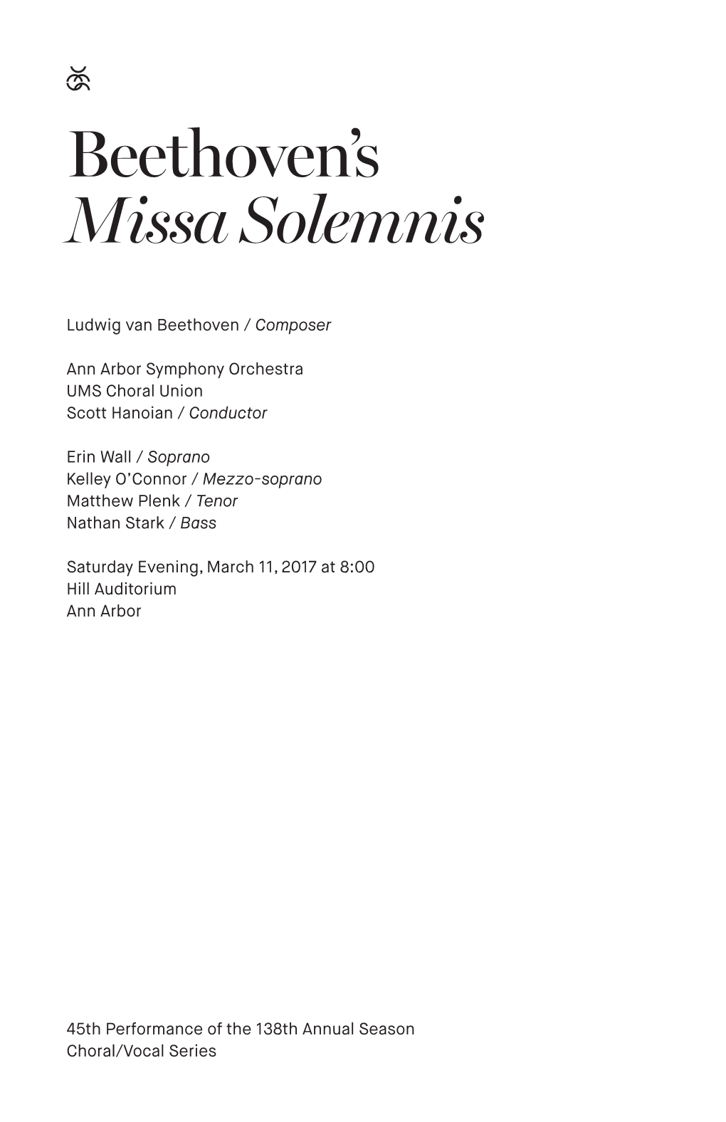 Beethoven's Missa Solemnis