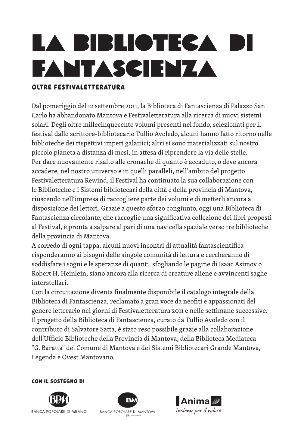 Catalogo "Biblioteca Di Fantascienza"