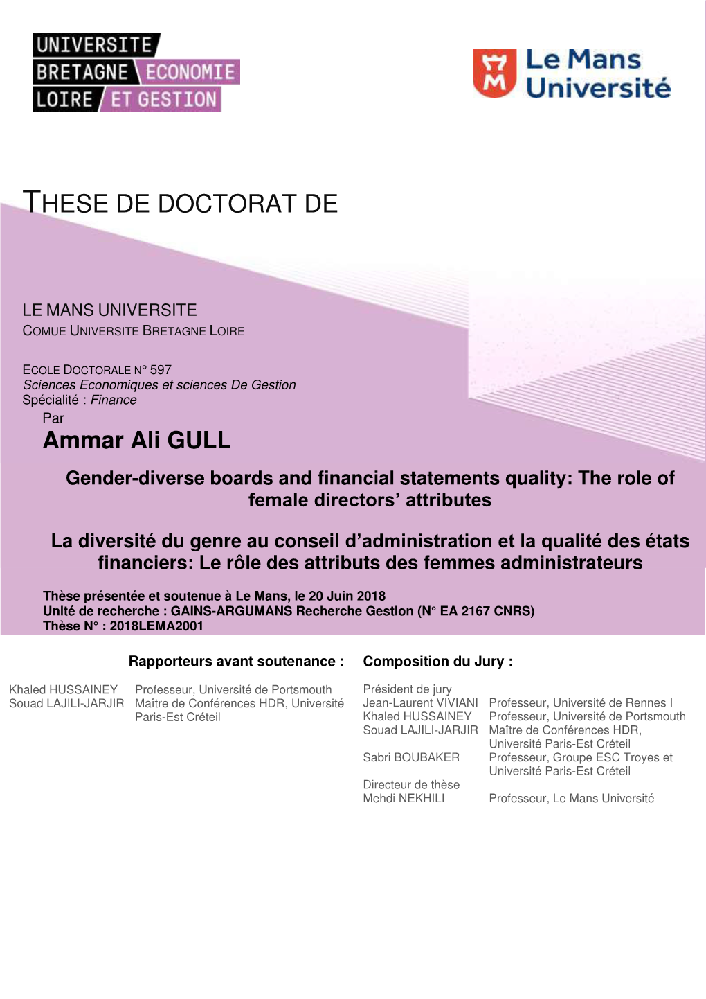 Gender-Diverse Boards and Financial Statements Quality: the Role of Female Directors’ Attributes