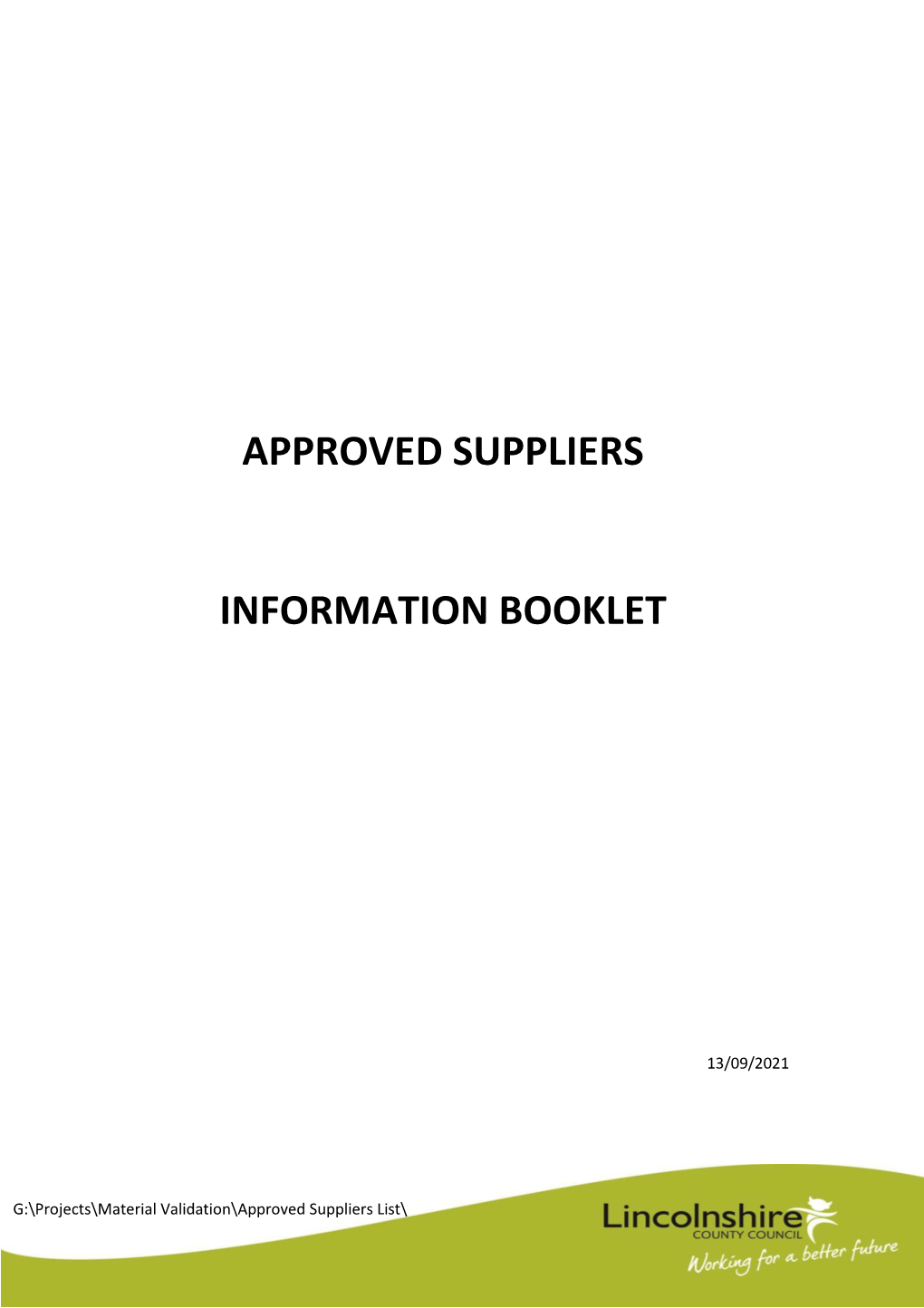 Approved Suppliers List\