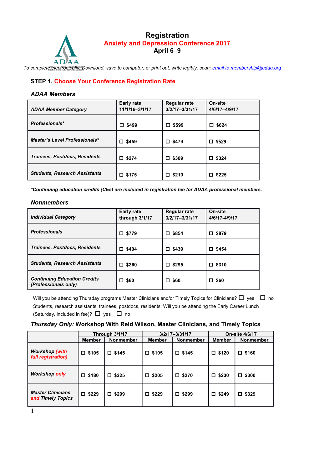 On-Site Registration Form