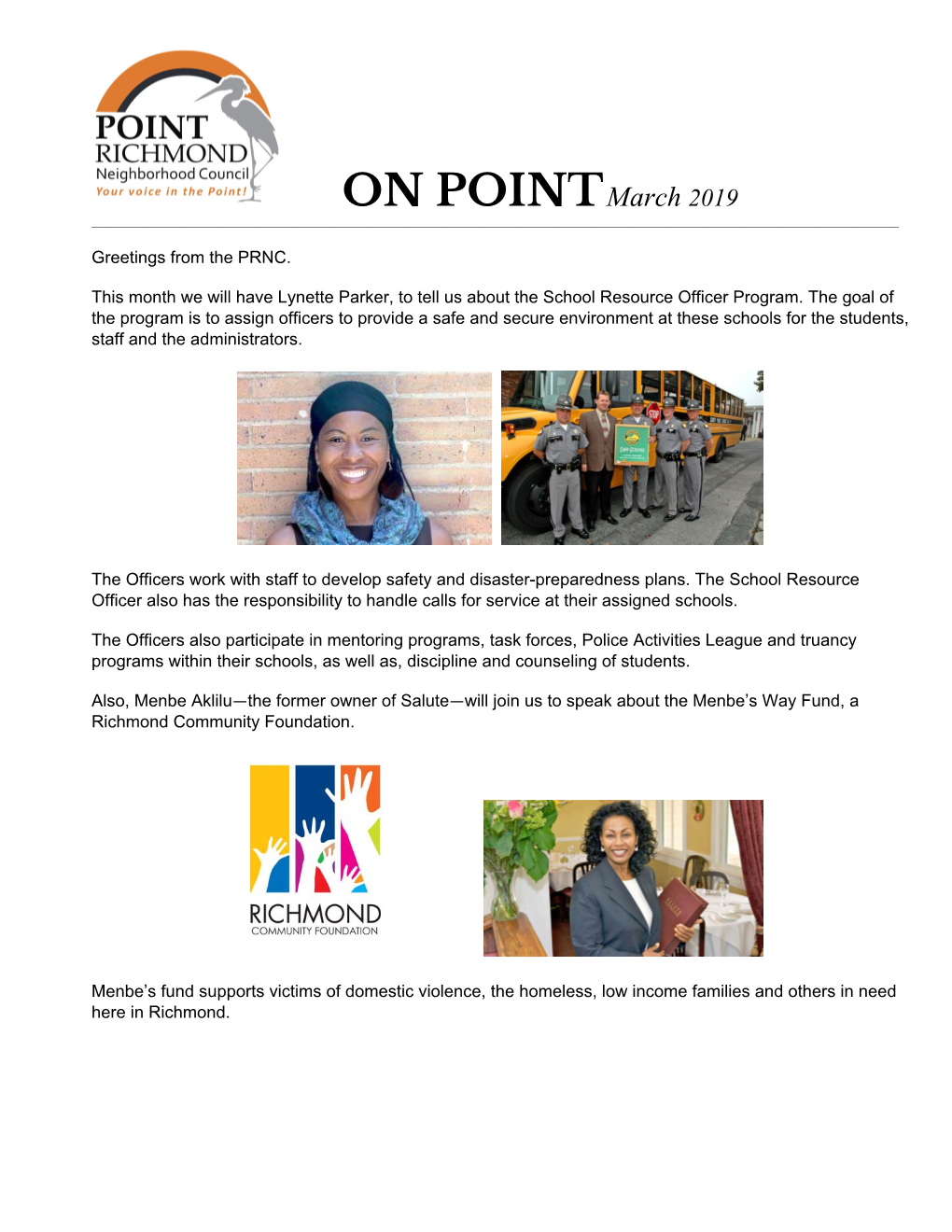 ON POINT​​March ​2019