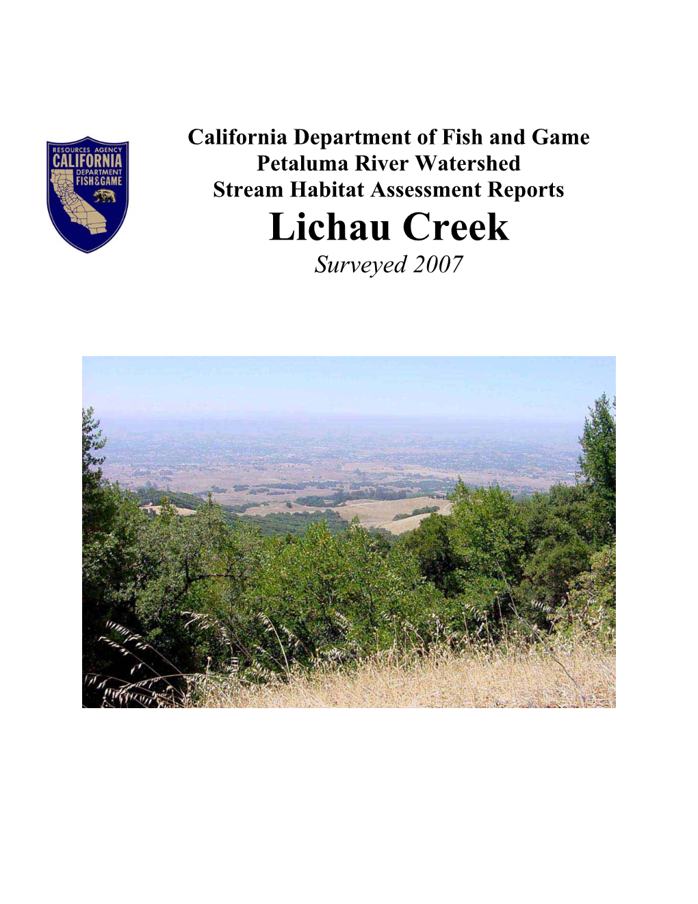 Lichau Creek Surveyed 2007