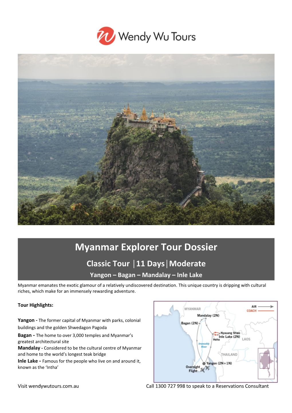 Myanmar Explorer Tour Dossier