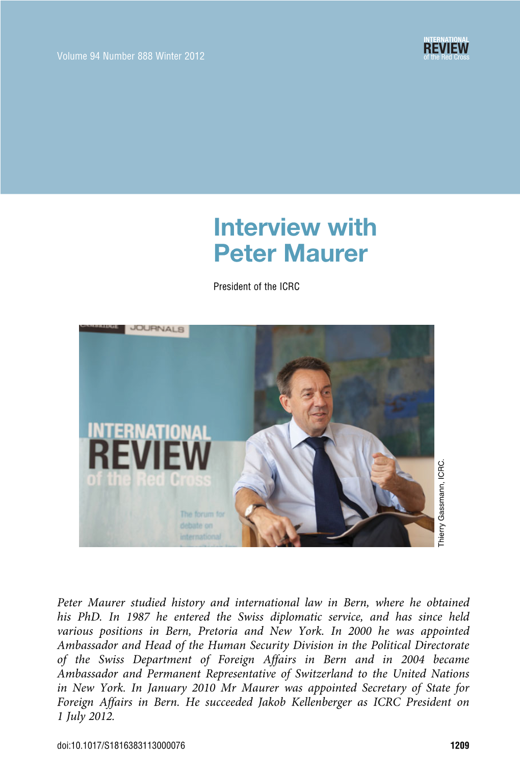 Interview with Peter Maurer