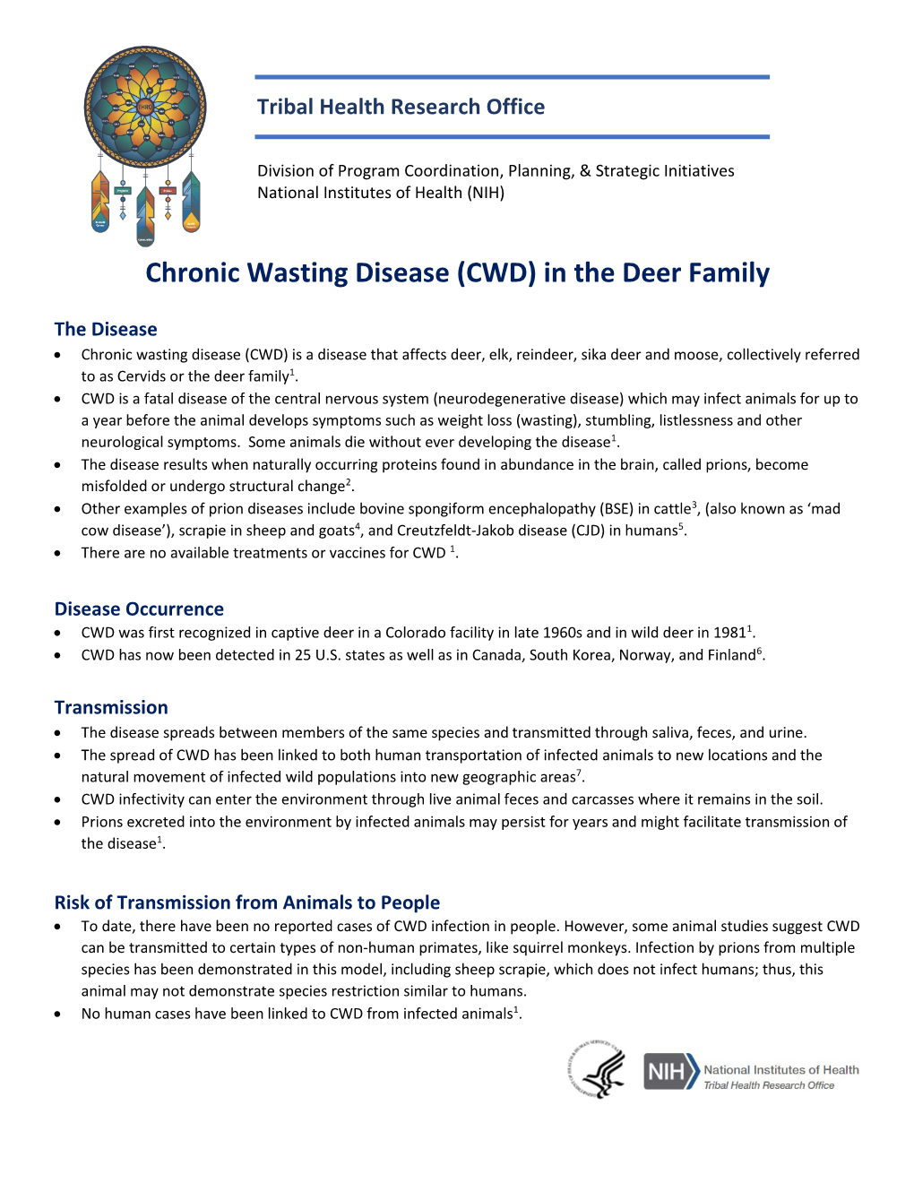 Fact Sheet: Chronic Wasting Disease (CWD) in the Deer Family