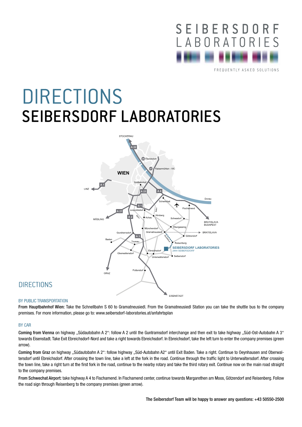 Driving Directions Seibersdorf Laboratories