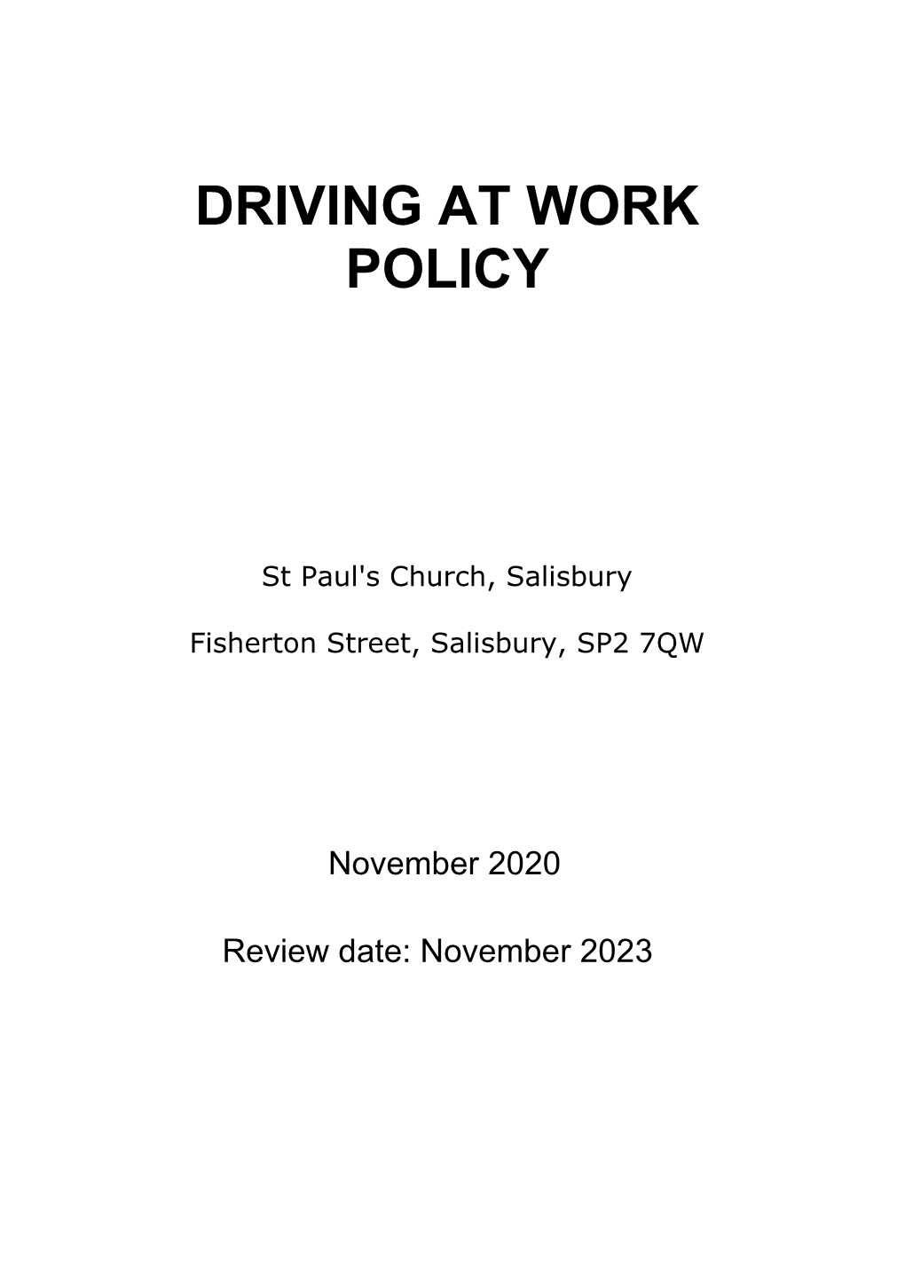 Driving at Work Policy