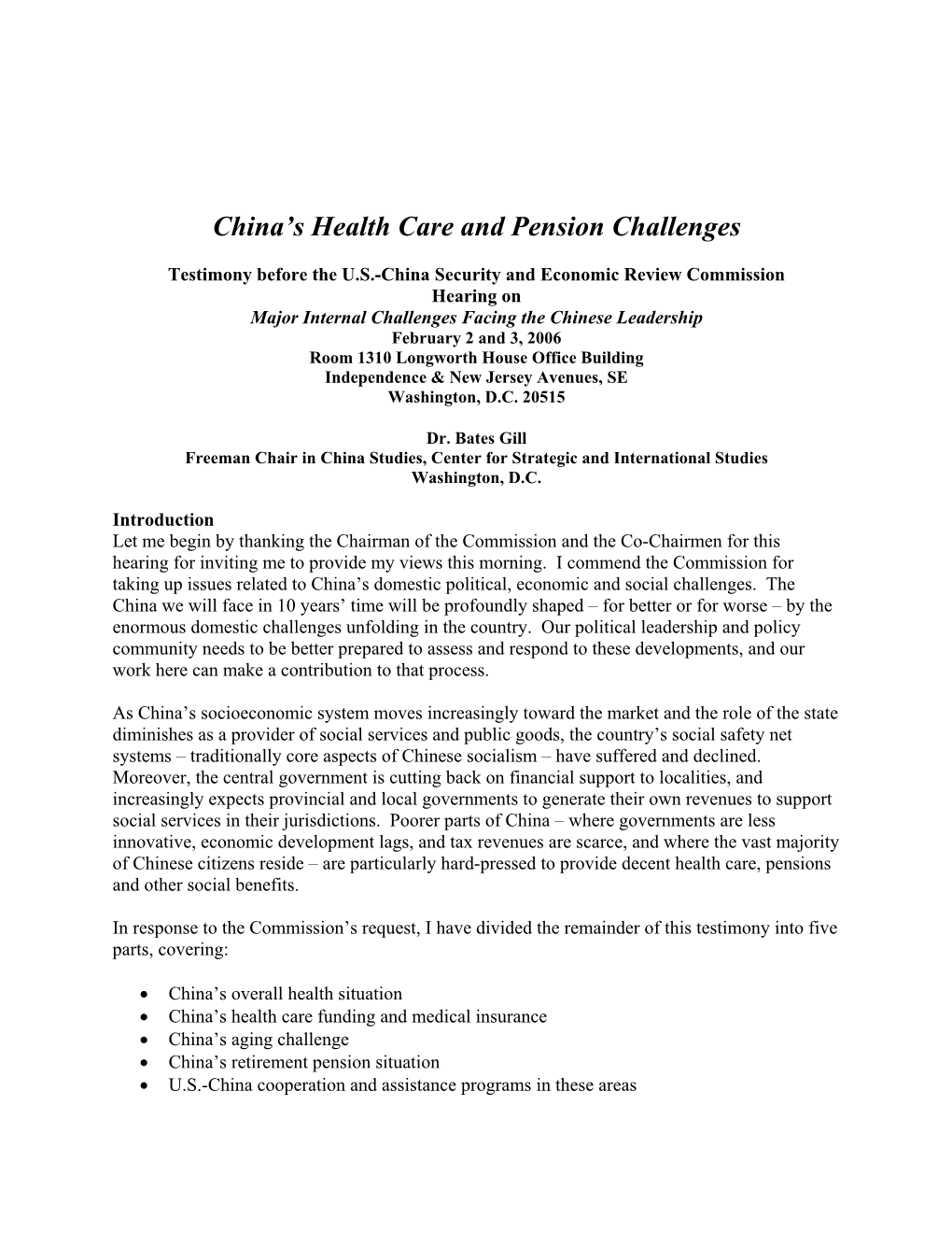 China's Health Care and Pension Challenges