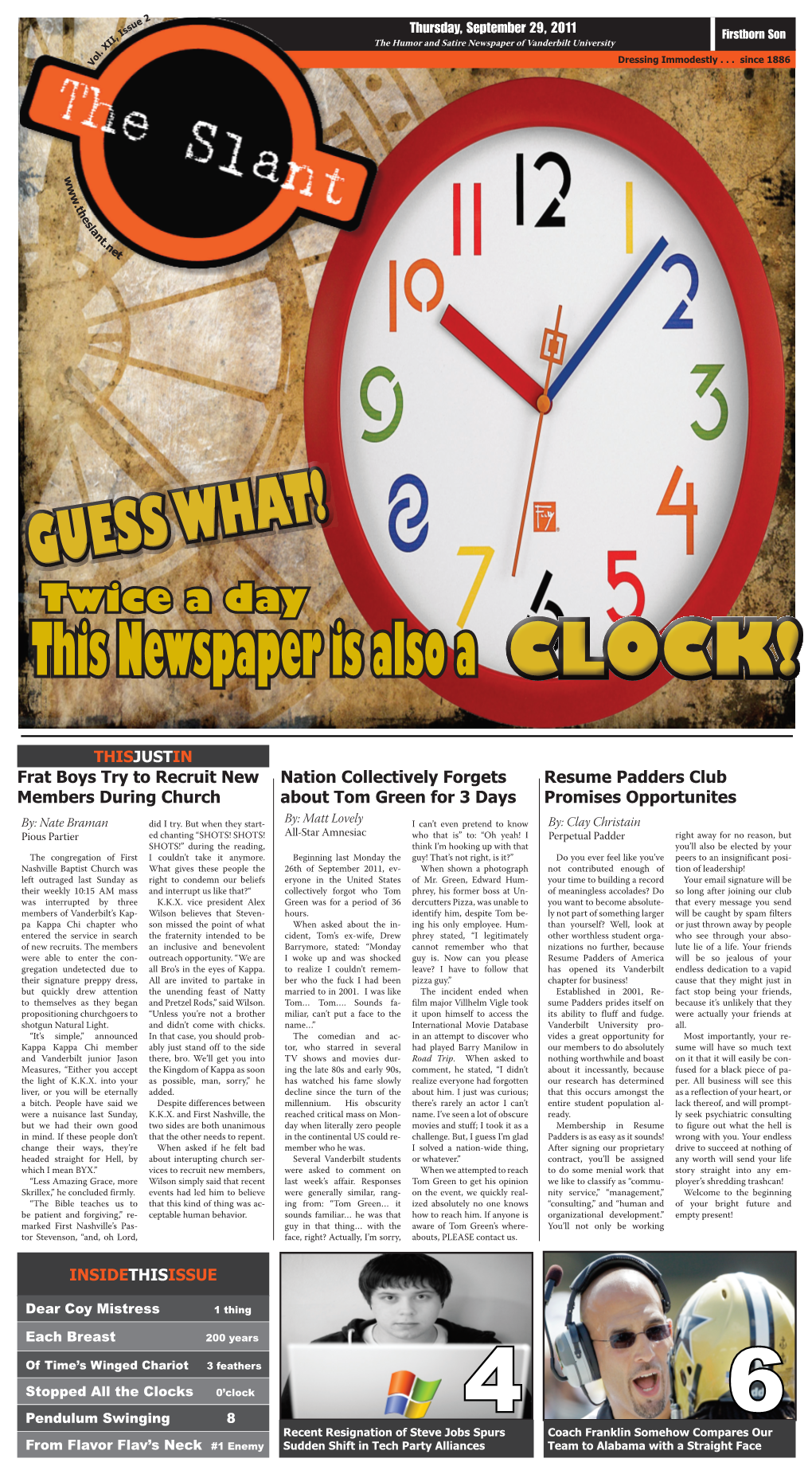 Twice a Day This Newspaper Is Also a CLOCK!