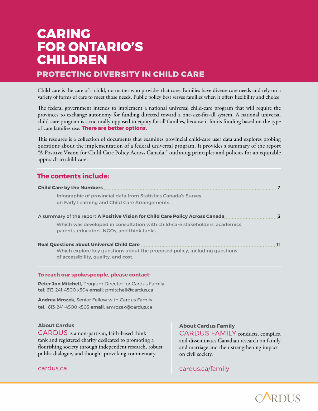 Caring for Ontario's Children