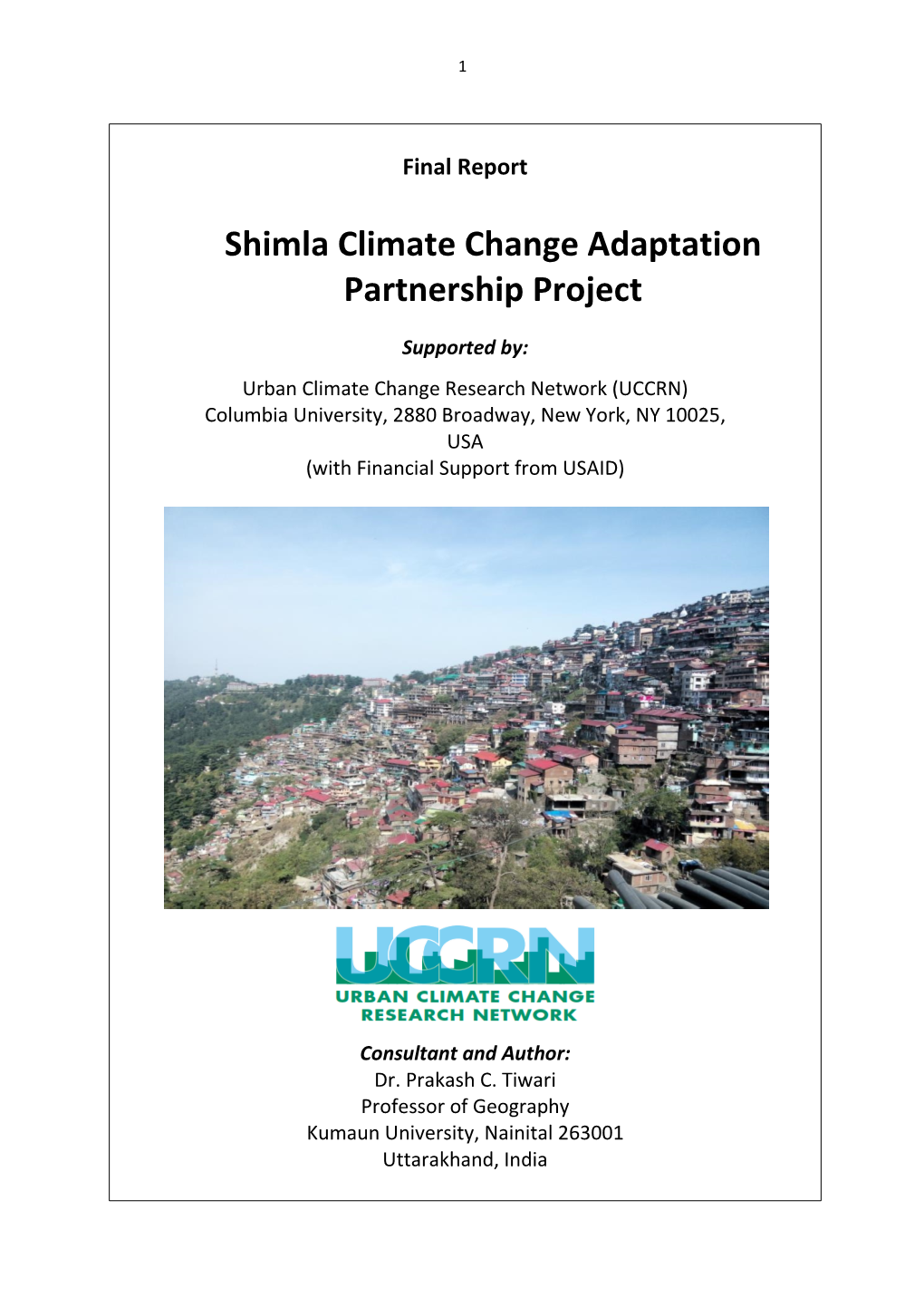 Shimla Climate Change Adaptation Partnership Project