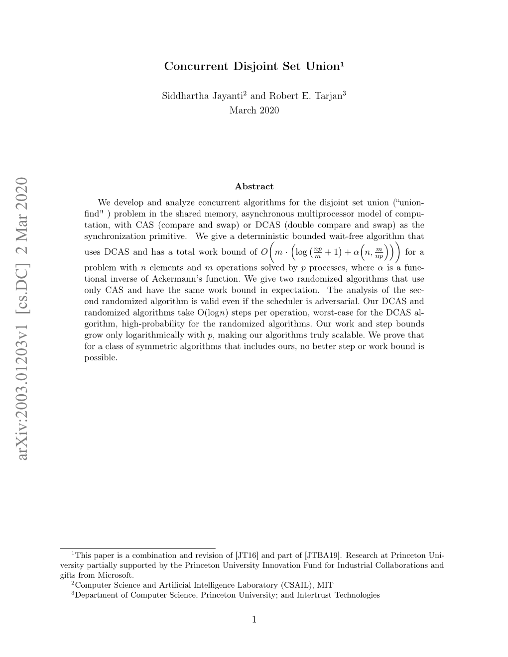 Arxiv:2003.01203V1 [Cs.DC] 2 Mar 2020