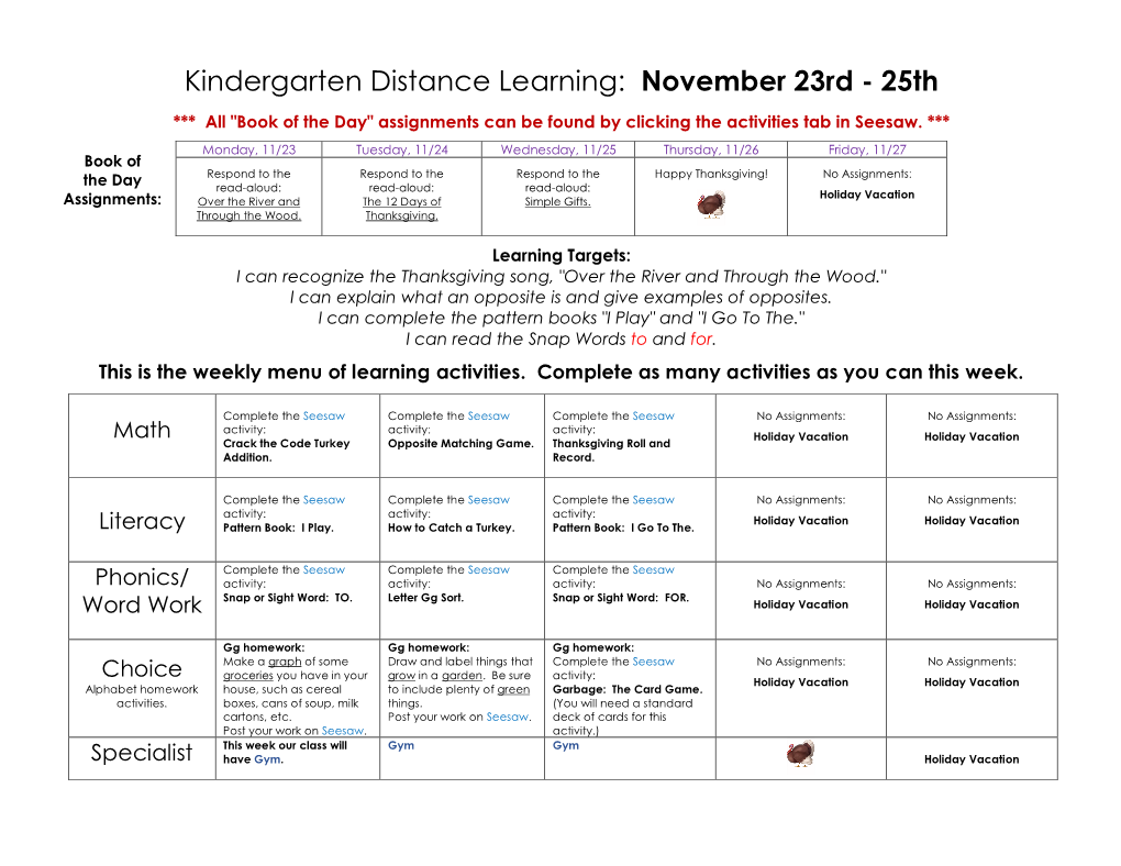 11-23-20 Distance Learning Menu