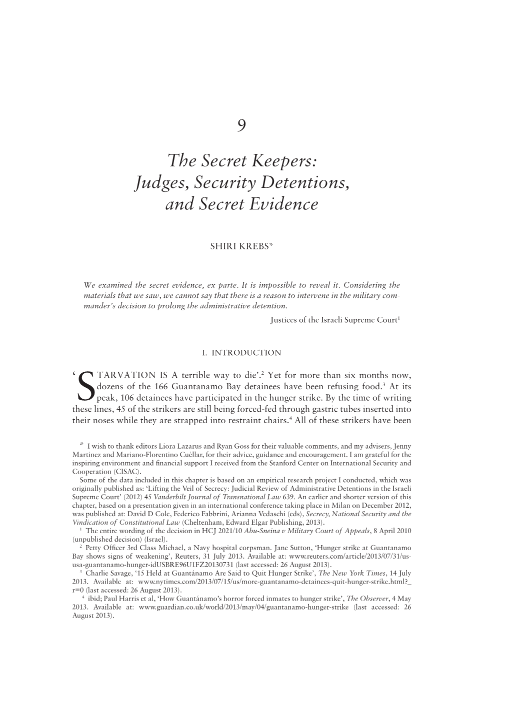 Judges, Security Detentions, and Secret Evidence