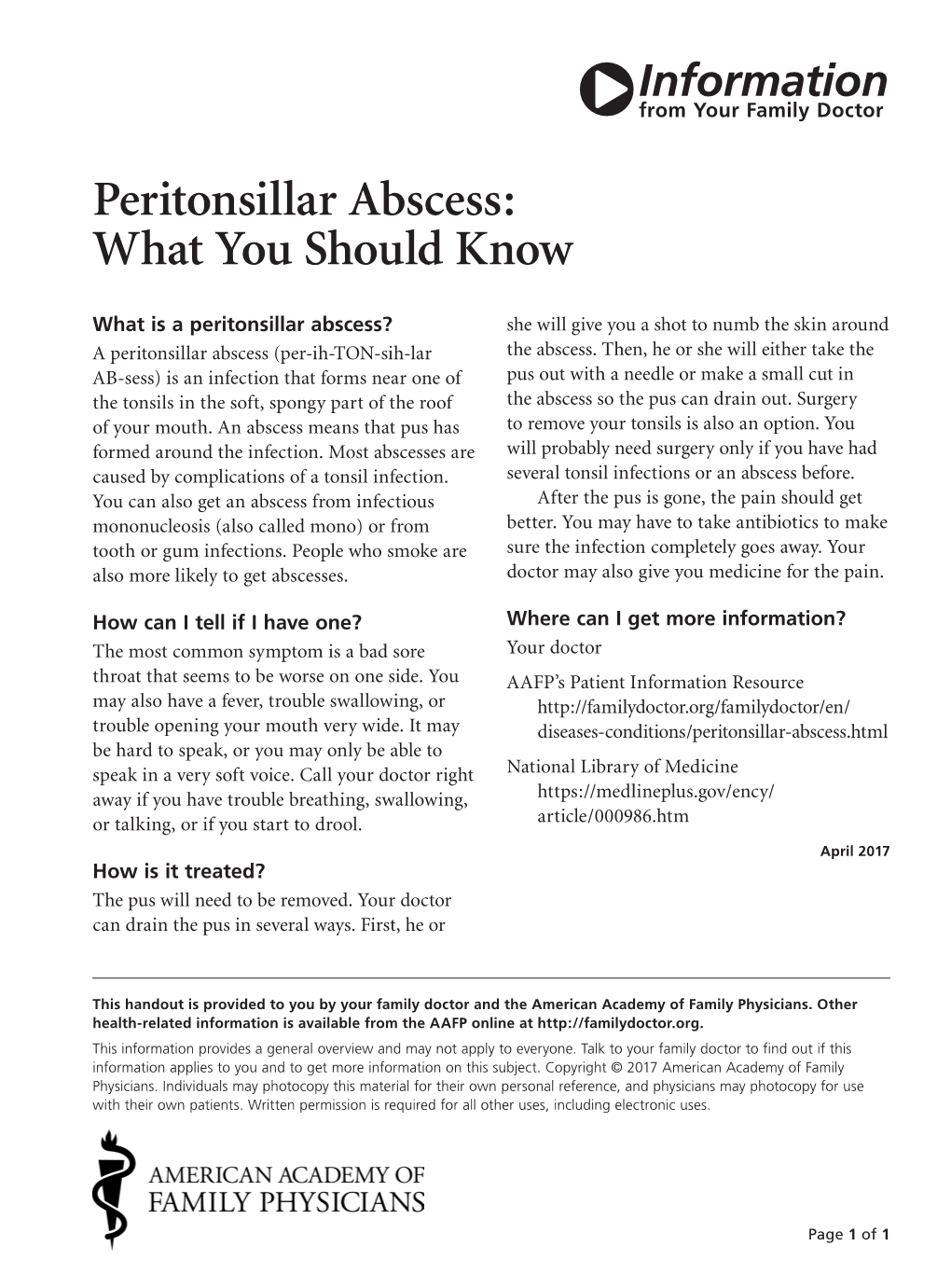 Peritonsillar Abscess: What You Should Know