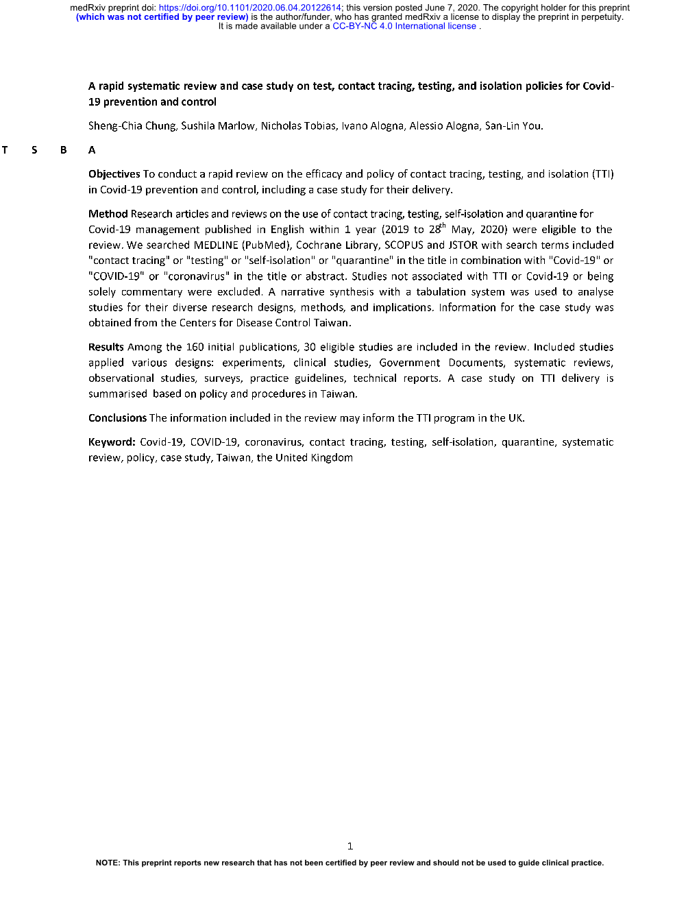 A Rapid Systematic Review and Case Study on Test, Contact Tracing, Testing, and Isolation Policies for Covid-19 Prevention and C