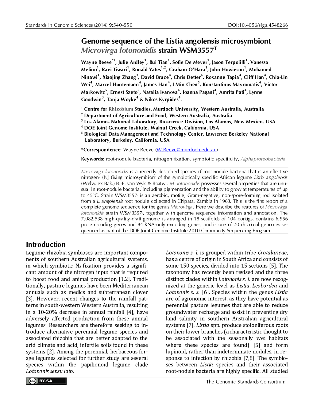 Microvirga Lotononidis Strain WSM3557T