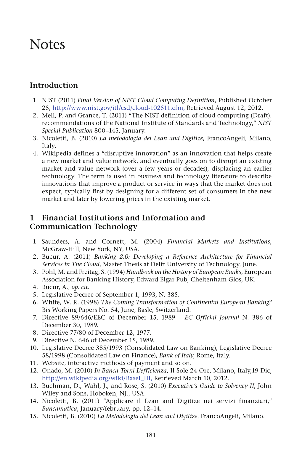 Introduction 1 Financial Institutions and Information and Communication Technology