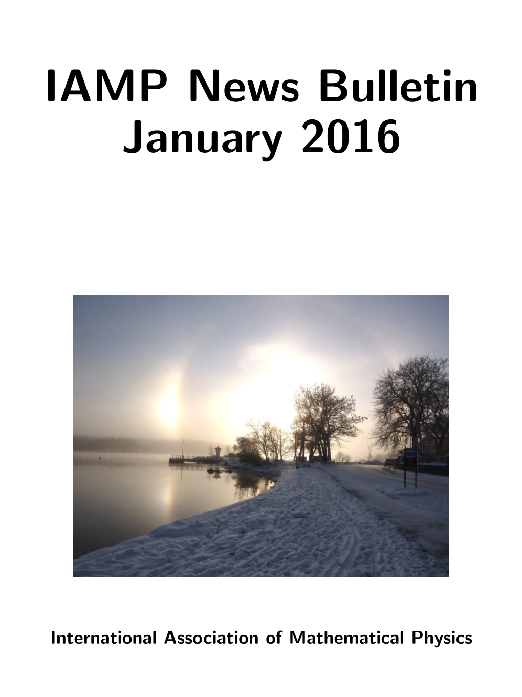 IAMP News Bulletin January 2016