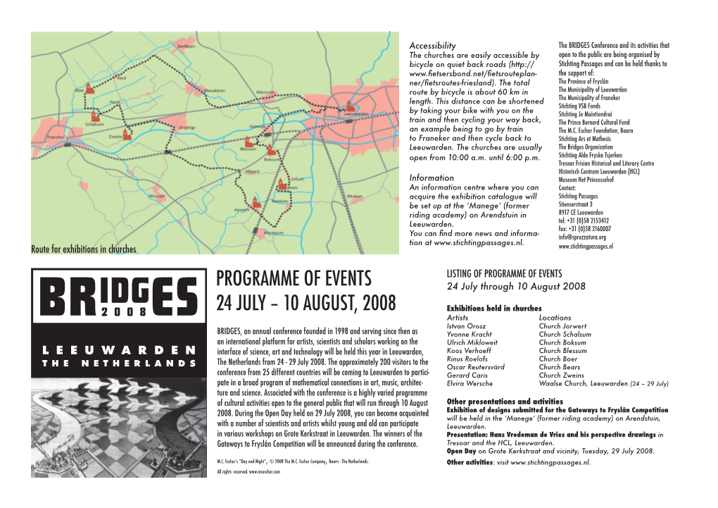 PROGRAMME of EVENTS 24 July Through 10 August 2008