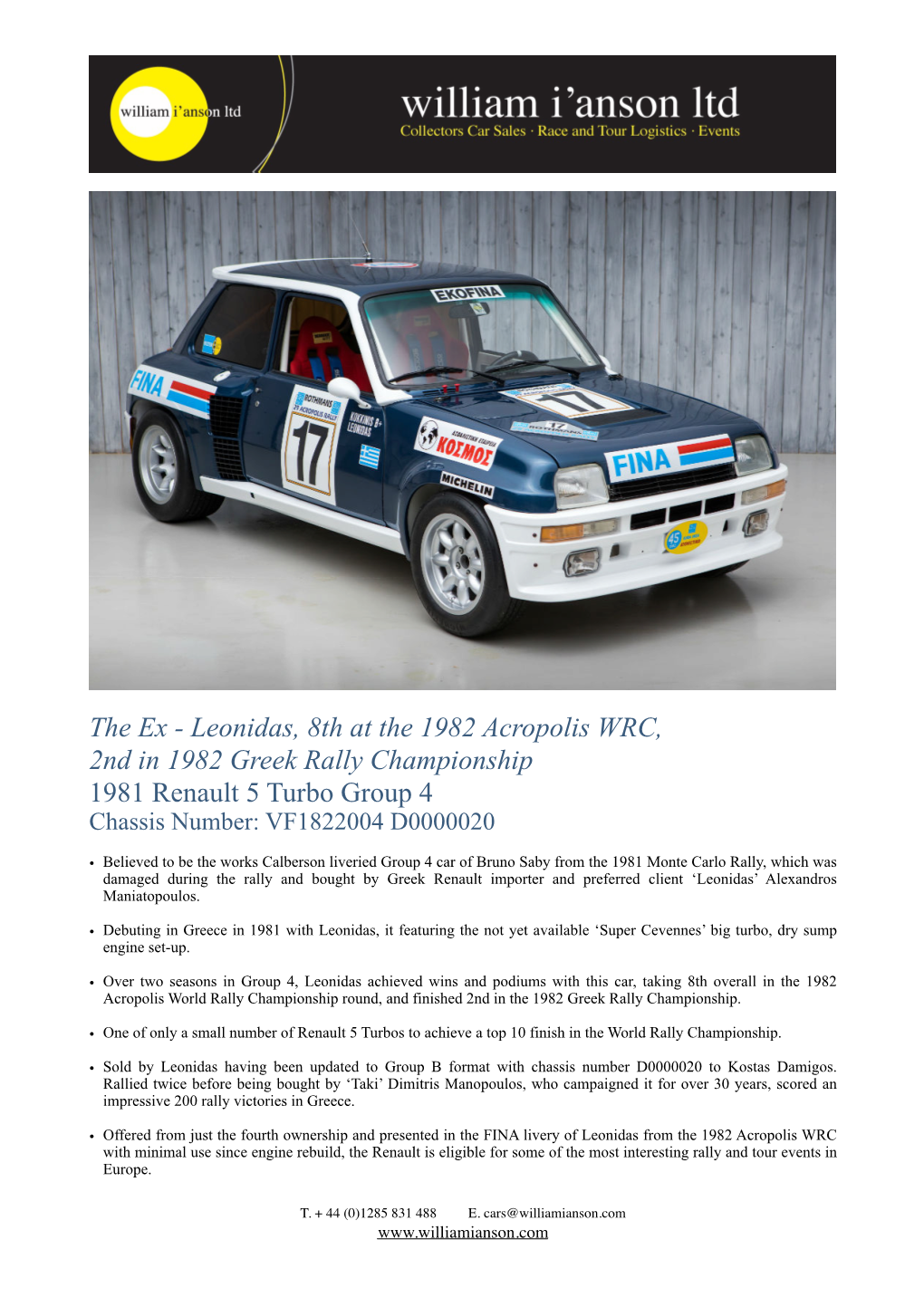 Leonidas 1981 Renault 5 Turbo LR